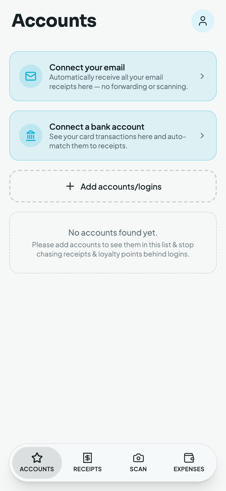 Loyalty accounts home